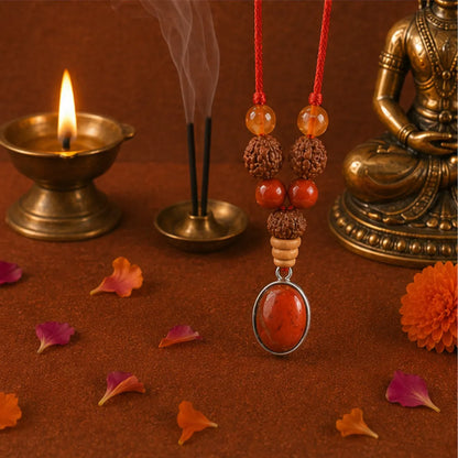 Aries Rashi Kavach Mala – Mesha Rashi Rudraksha Kavach Mala (9, 11, 14 Mukhi) for Strength, Protection & Confidence
