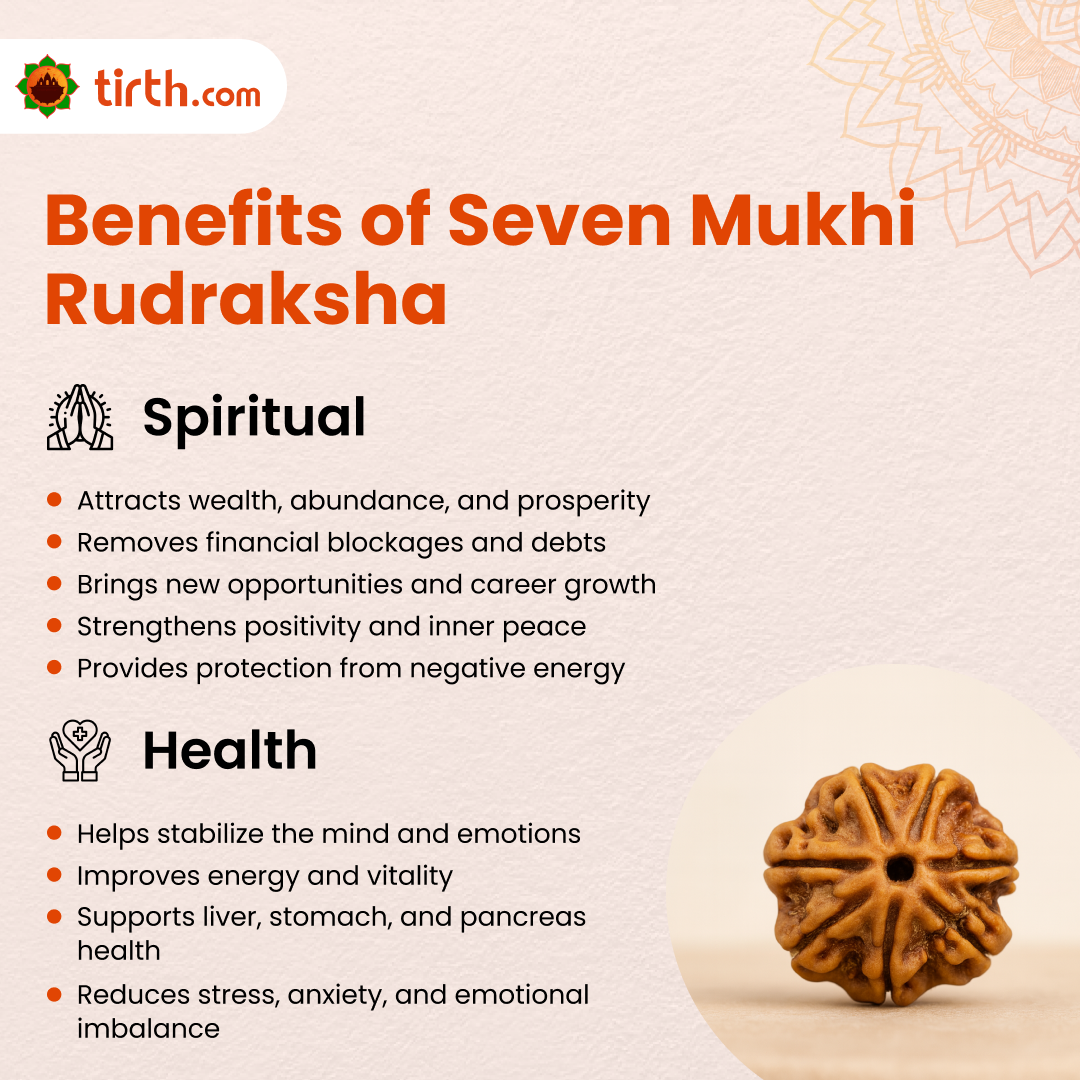 Tirth 7 Mukhi Rudraksha – Wealth, Prosperity & Career Growth | Lakshmi Blessings Bead