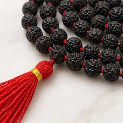 Black Rudraksha Mala (5mm, 6mm, 7mm, 8mm) – Natural Black Rudraksha Bead Mala for Protection, Grounding & Spiritual Discipline