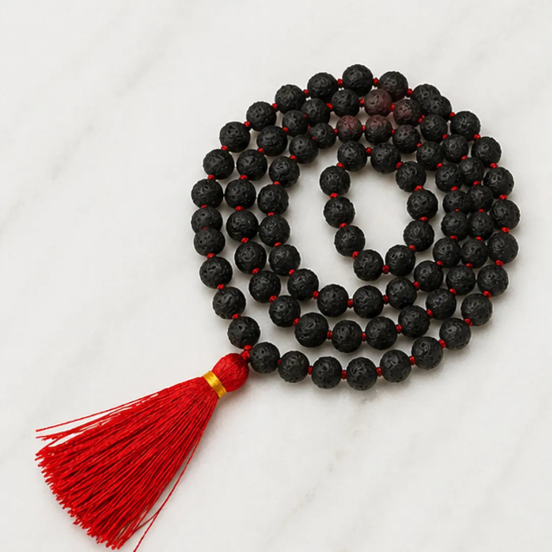 Black Rudraksha Mala (5mm, 6mm, 7mm, 8mm) – Natural Black Rudraksha Bead Mala for Protection, Grounding & Spiritual Discipline