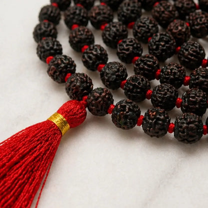 Black Rudraksha Mala (5mm, 6mm, 7mm, 8mm) – Natural Black Rudraksha Bead Mala for Protection, Grounding & Spiritual Discipline