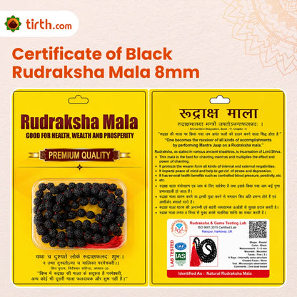 Black Rudraksha Mala (5mm, 6mm, 7mm, 8mm) – Natural Black Rudraksha Bead Mala for Protection, Grounding & Spiritual Discipline