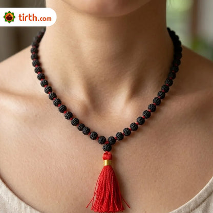 Black Rudraksha Mala (5mm, 6mm, 7mm, 8mm) – Natural Black Rudraksha Bead Mala for Protection, Grounding & Spiritual Discipline