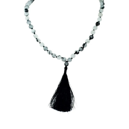 Black Rutile Stone Mala – Protection & Focus Mala