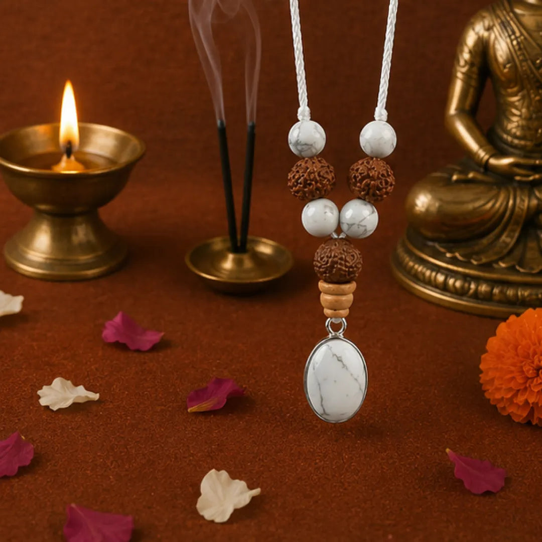 Cancer Rashi Kavach Mala – Karka Rashi Rudraksha Kavach Mala (Gauri Shankar & 11 Mukhi) for Emotional Balance, Harmony & Protection