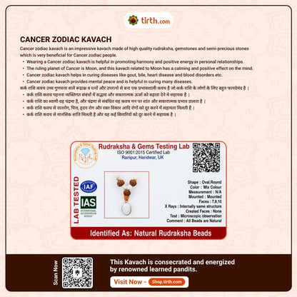 Cancer Rashi Kavach Mala – Karka Rashi Rudraksha Kavach Mala (Gauri Shankar & 11 Mukhi) for Emotional Balance, Harmony & Protection