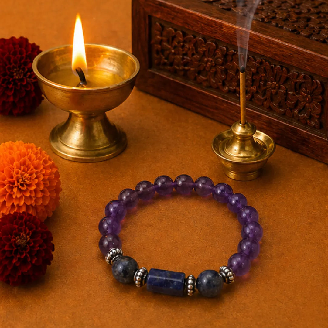 Capricorn Rashi Bracelet (Makar Rashi) – Zodiac Astrology Bracelet for Saturn Discipline, Stability & Success