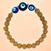 Rudraksha Evil Eye Bracelet – Natural Rudraksha Bracelet with Evil Eye Charm for Protection, Positivity & Spiritual Balance