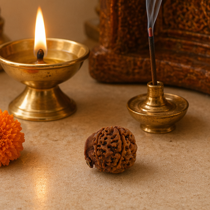 Original Ganesh Rudraksha Nepali – Rare Vighnaharta Bead for Obstacle Removal (Without Cap / Golden Cap / White Cap)