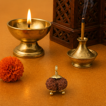 Original Gauri Shankar Rudraksha Java – Shiv Shakti Divine Union Bead (Without Cap / Golden Cap / White Cap)