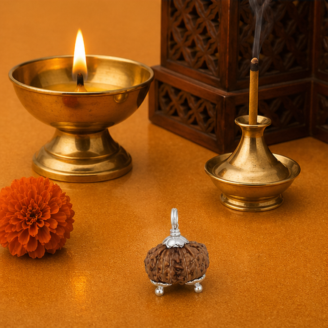 Original Gauri Shankar Rudraksha Java – Shiv Shakti Divine Union Bead (Without Cap / Golden Cap / White Cap)