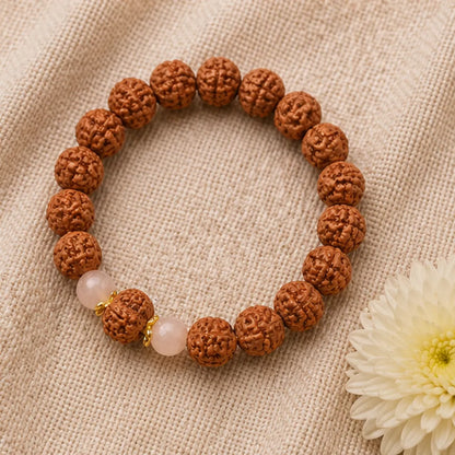 Gaurishankar Rudraksha Bracelet (Java 1 Bead) – Natural Shiva Parvati Rudraksha Wrist Bracelet for Harmony, Unity & Relationship Balance