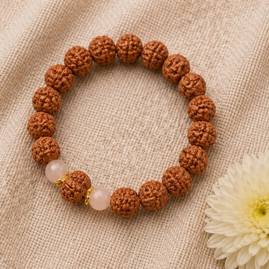 Gaurishankar Rudraksha Bracelet (Java 1 Bead) – Natural Shiva Parvati Rudraksha Wrist Bracelet for Harmony, Unity & Relationship Balance