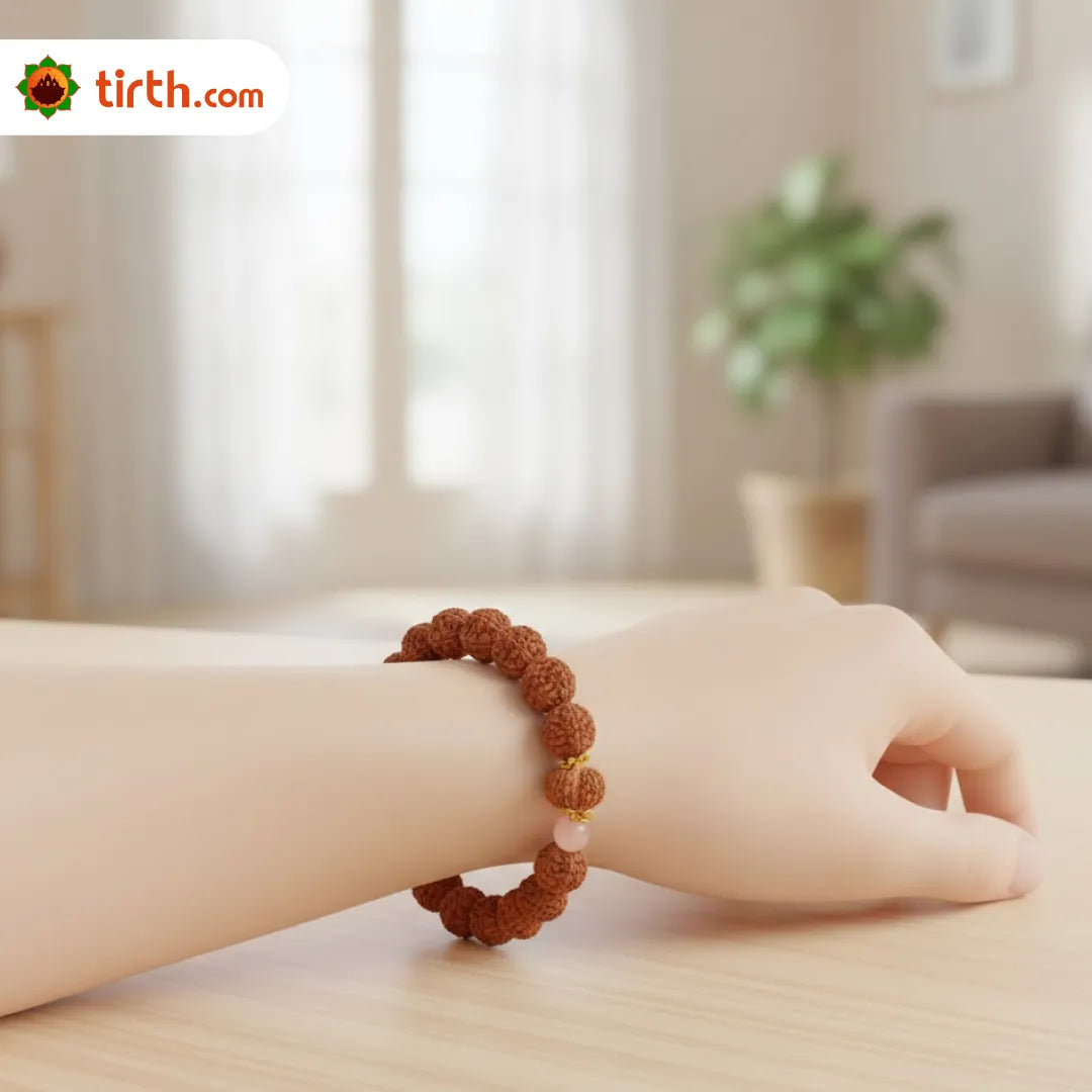 Gaurishankar Rudraksha Bracelet (Java 1 Bead) – Natural Shiva Parvati Rudraksha Wrist Bracelet for Harmony, Unity & Relationship Balance
