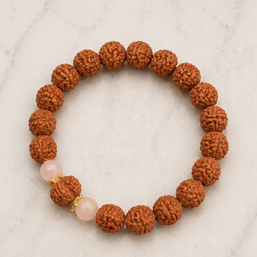 Gaurishankar Rudraksha Bracelet (Java 1 Bead) – Natural Shiva Parvati Rudraksha Wrist Bracelet for Harmony, Unity & Relationship Balance