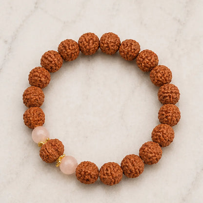 Gaurishankar Rudraksha Bracelet (Java 1 Bead) – Natural Shiva Parvati Rudraksha Wrist Bracelet for Harmony, Unity & Relationship Balance