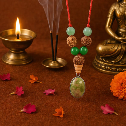 Gemini Rashi Kavach Mala – Mithun Rashi Rudraksha Kavach Mala (8, 4, 11 Mukhi) for Intelligence, Communication & Protection