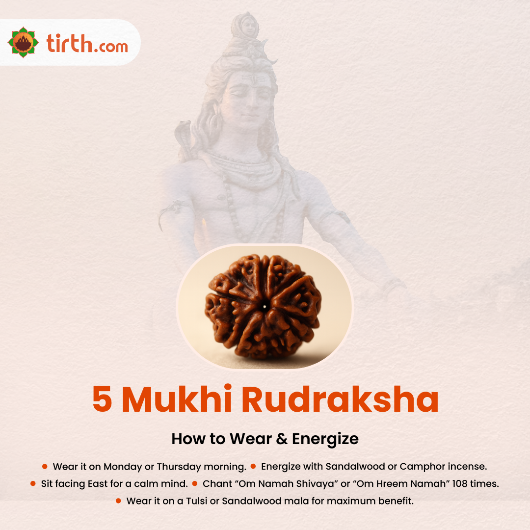 Tirth 5 Mukhi Rudraksha – Peace, Protection & Health Balance | Kalagni Rudra Sacred Bead