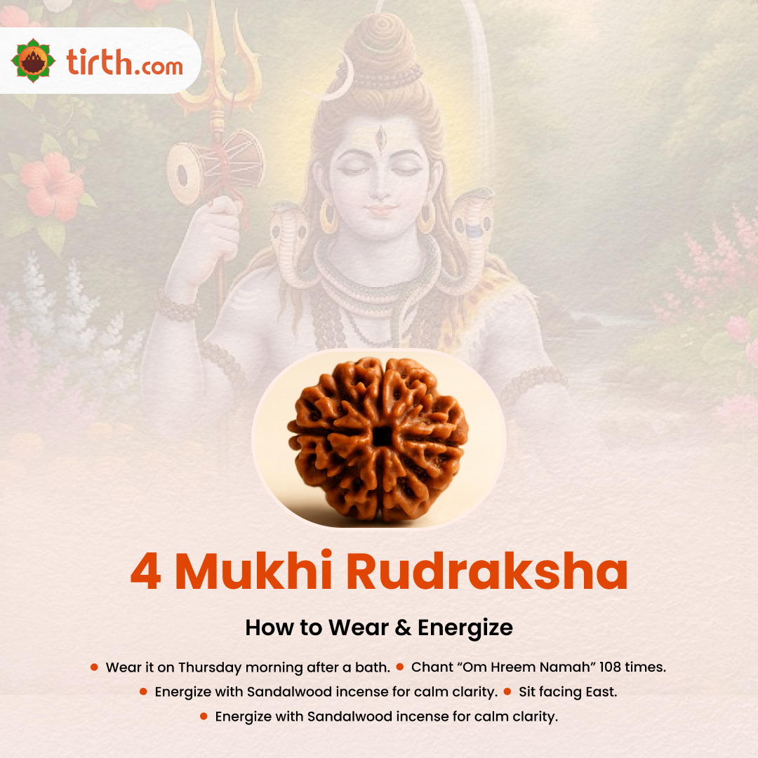 Tirth 4 Mukhi Rudraksha – Knowledge, Memory & Creativity Enhancer | Brahma Divine Wisdom Bead