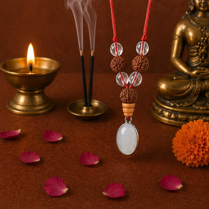 Libra Rashi Kavach Mala – Tula Rashi Rudraksha Kavach Mala (6, 14, 13 Mukhi) for Balance, Attraction & Decision Clarity