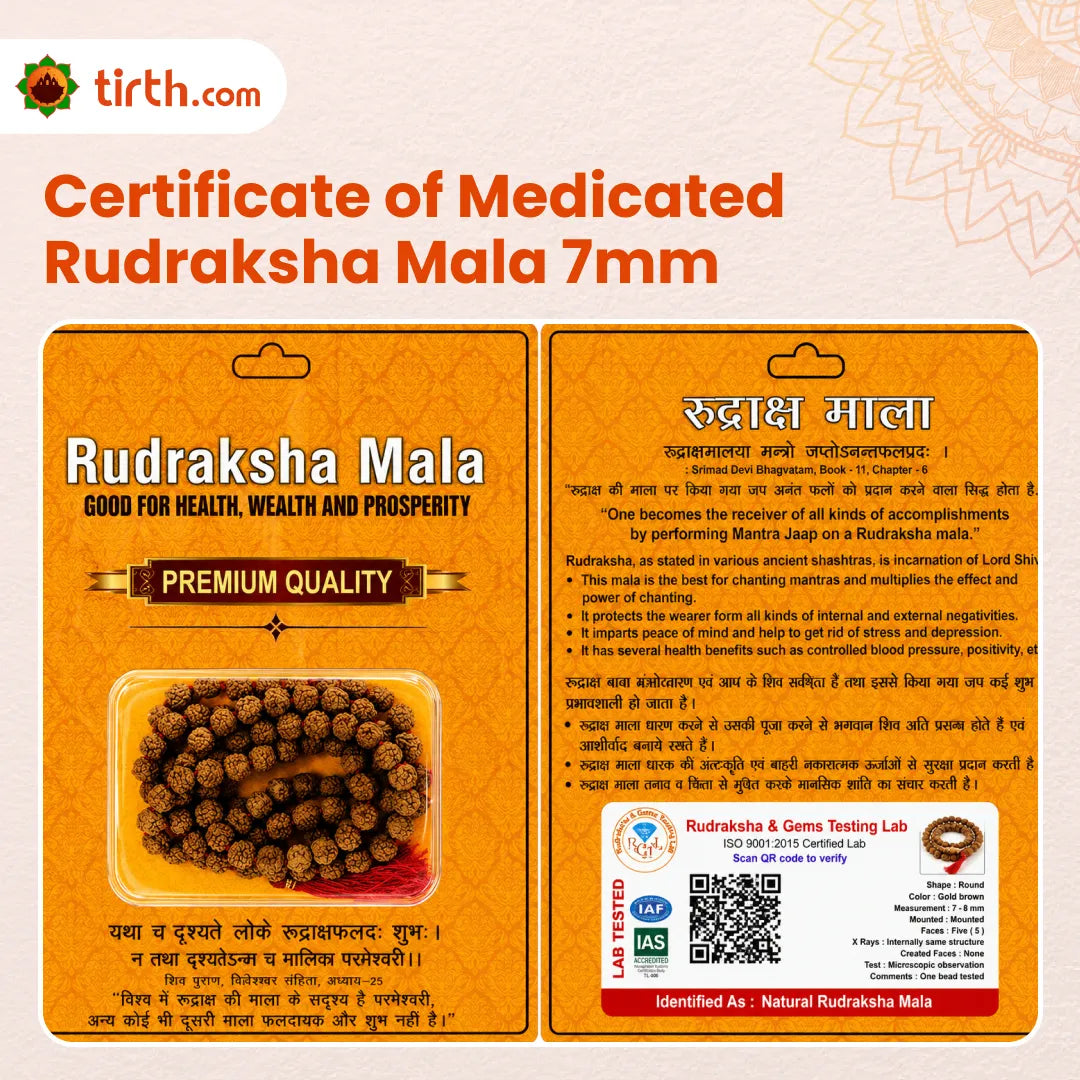 Medicated Rudraksha Mala (5mm / 6mm / 7mm / 8mm) – 108 Bead Energized Rudraksha Jap Mala for Protection, Discipline & Spiritual Practice