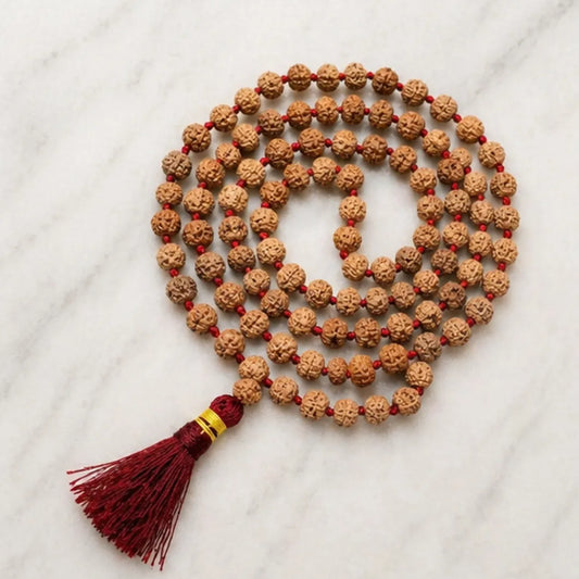 Medicated Rudraksha Mala (5mm / 6mm / 7mm / 8mm) – 108 Bead Energized Rudraksha Jap Mala for Protection, Discipline & Spiritual Practice