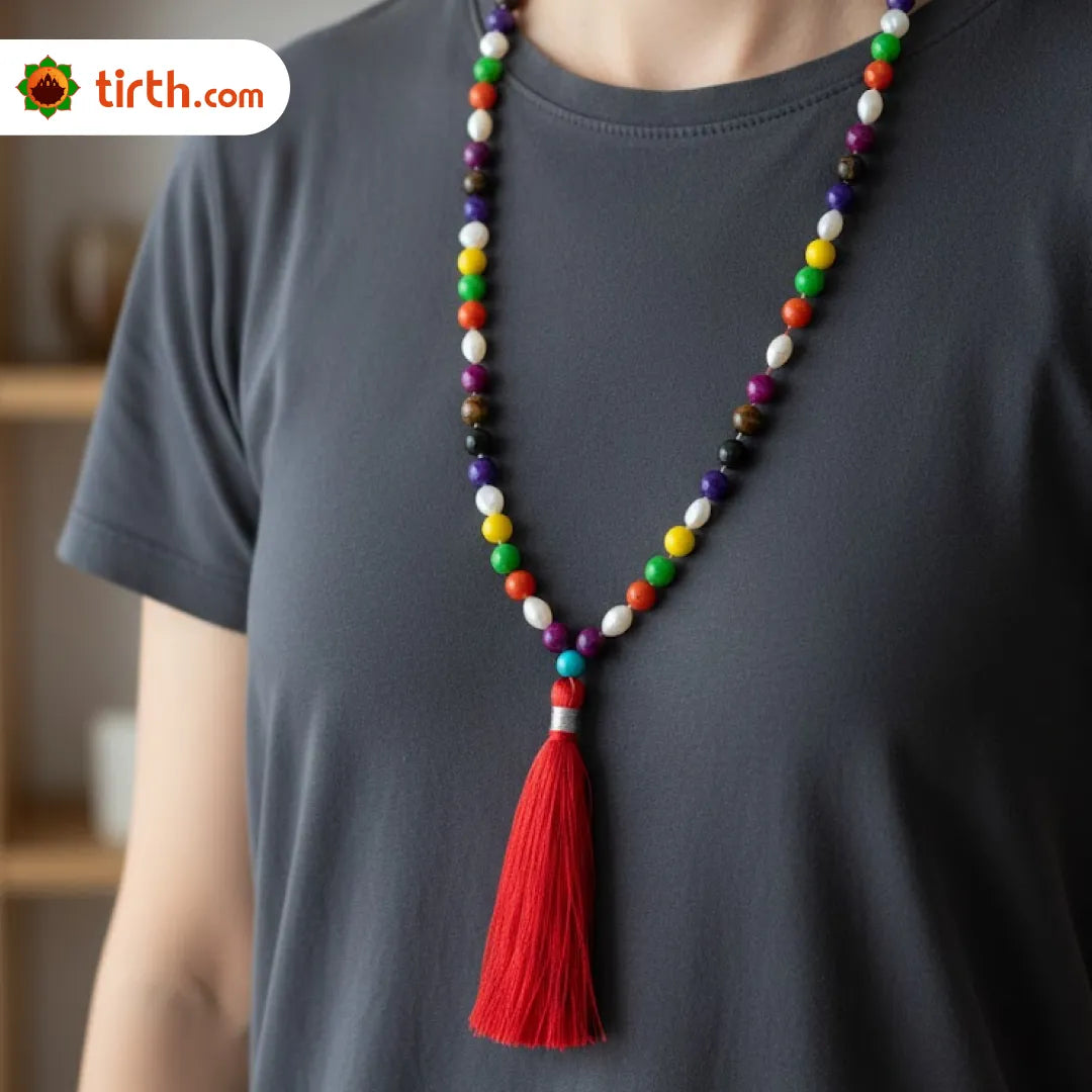 Navratna Gemstone Mala – Sacred 9 Planet Gemstone Mala for Planetary Balance, Spiritual Harmony & Positive Energy