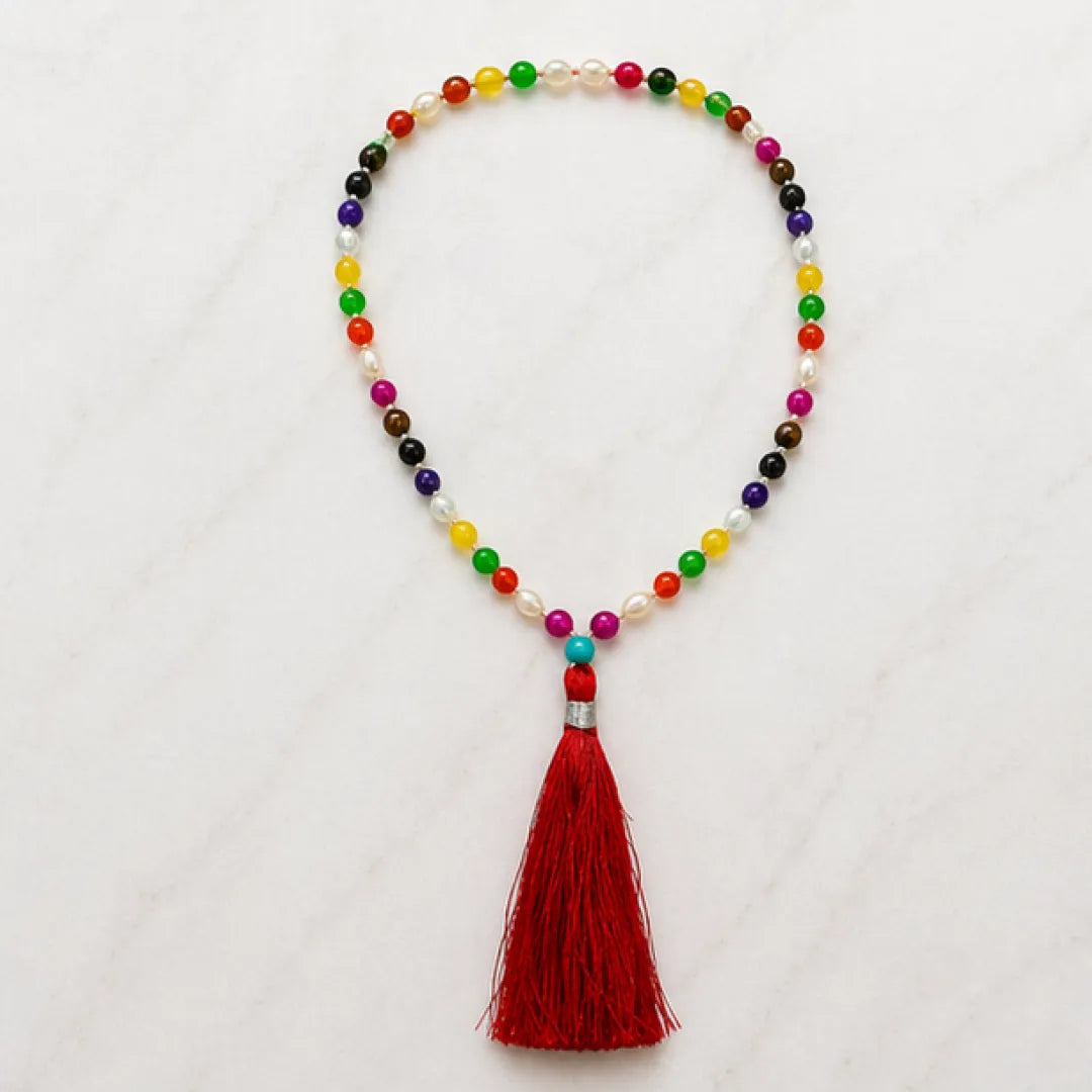 Navratna Gemstone Mala – Sacred 9 Planet Gemstone Mala for Planetary Balance, Spiritual Harmony & Positive Energy