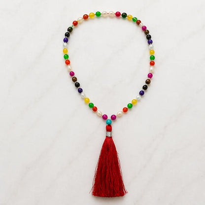 Navratna Gemstone Mala – Sacred 9 Planet Gemstone Mala for Planetary Balance, Spiritual Harmony & Positive Energy
