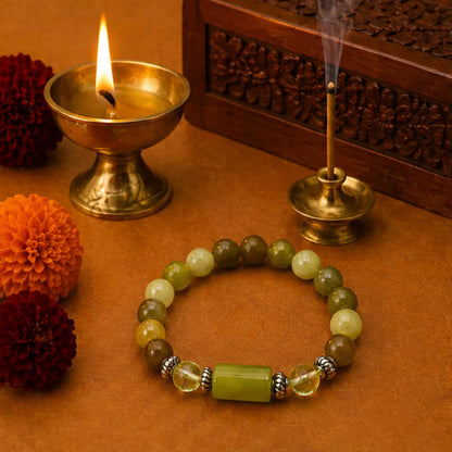 Pisces Rashi Bracelet (Meen Rashi) – Zodiac Astrology Bracelet for Jupiter Intuition, Compassion & Spiritual Growth