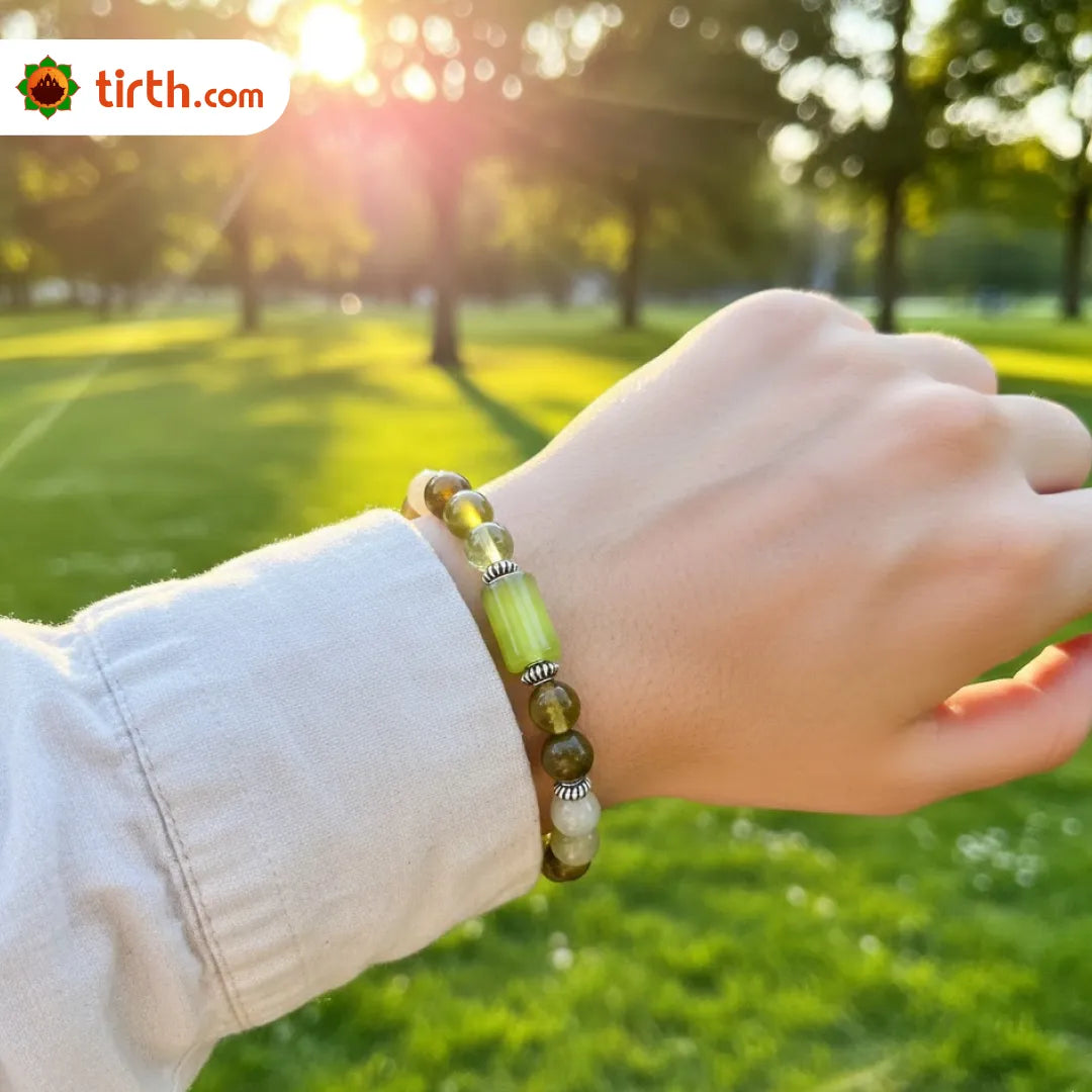 Pisces Rashi Bracelet (Meen Rashi) – Zodiac Astrology Bracelet for Jupiter Intuition, Compassion & Spiritual Growth