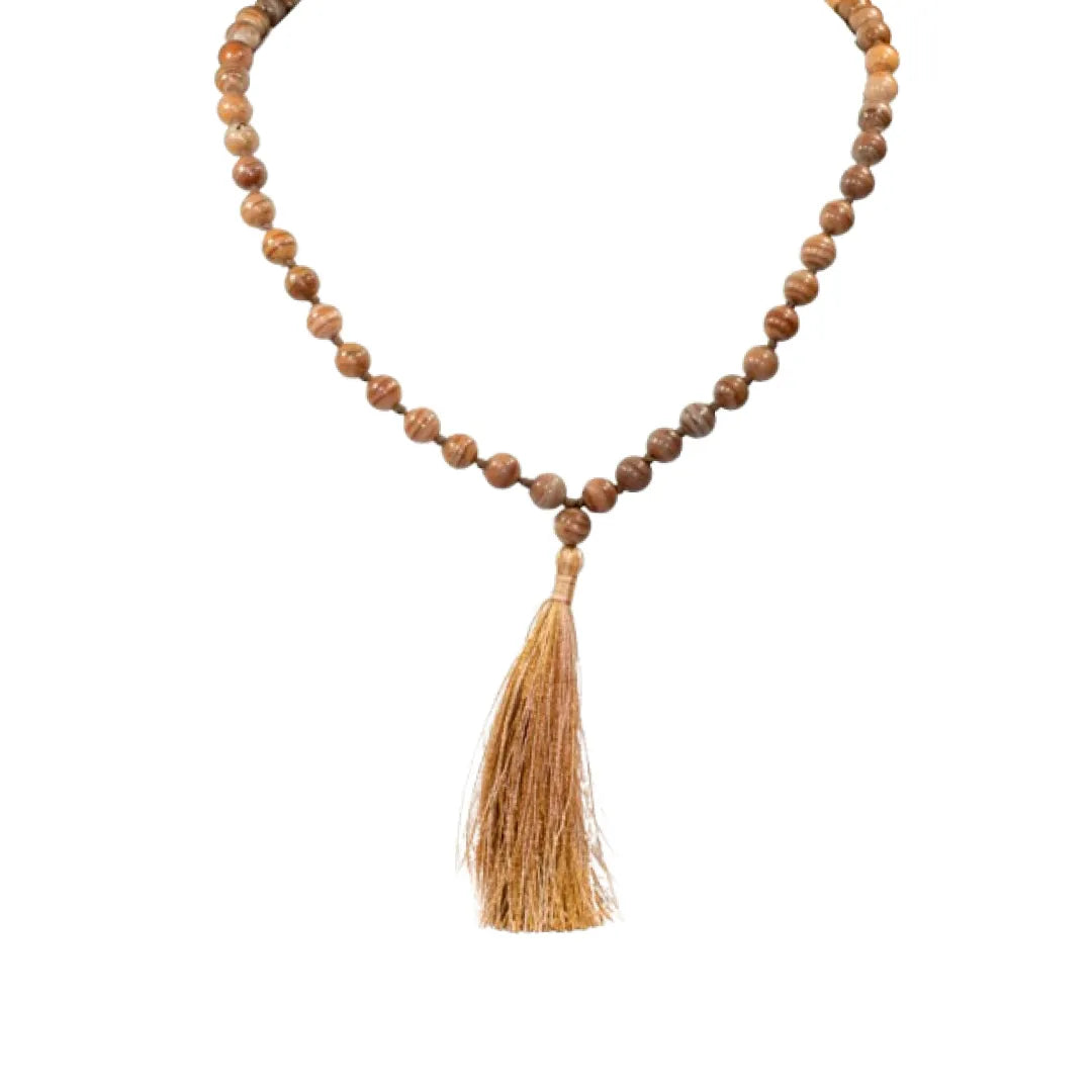 Natural Red Jasper Mala – Red Jasper Gemstone Jap Mala for Strength, Stability & Grounded Confidence (108 Beads)