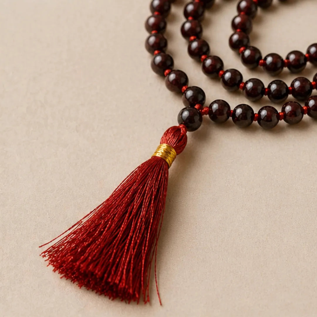 Red Sandalwood Mala – Natural Lal Chandan Mala for Energy, Devotion & Spiritual Strength