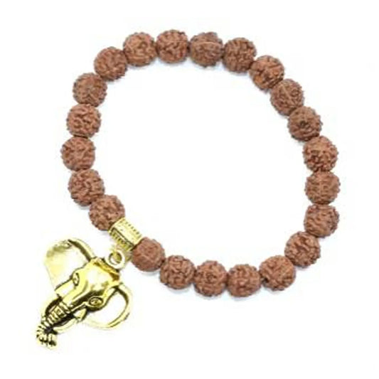 Rudraksha Energy Bracelet (White Lion) – Strength & Protection Bracelet