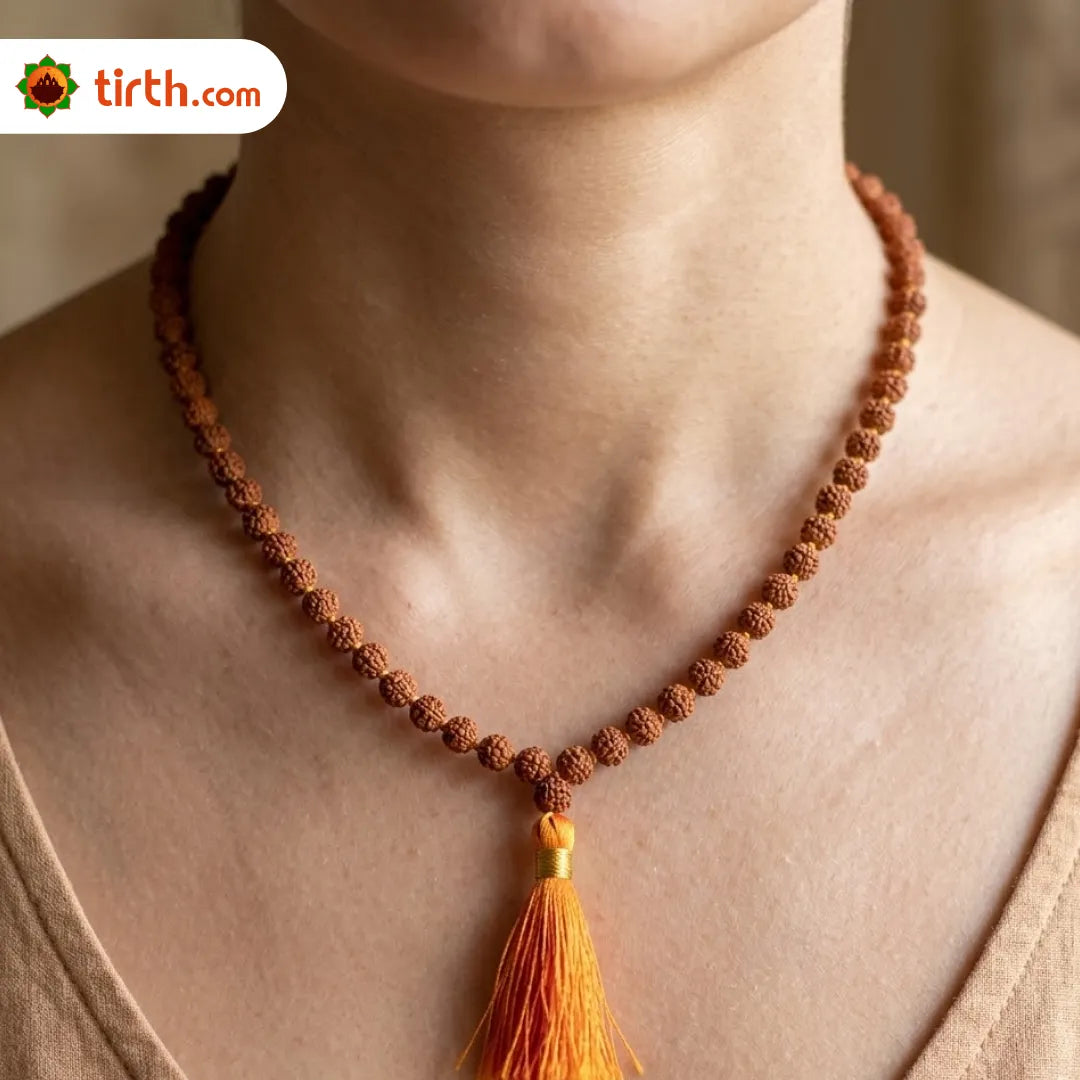 Natural Colored Rudraksha Mala (5mm / 6mm / 7mm / 8mm) – 108 Bead Spiritual Rudraksha Jap Mala for Protection & Discipline