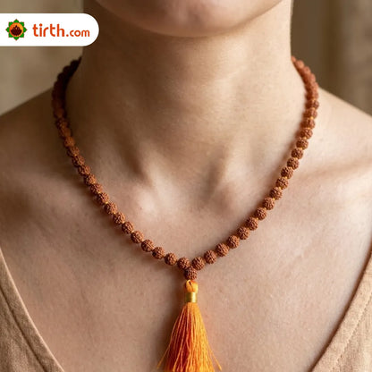 Natural Colored Rudraksha Mala (5mm / 6mm / 7mm / 8mm) – 108 Bead Spiritual Rudraksha Jap Mala for Protection & Discipline