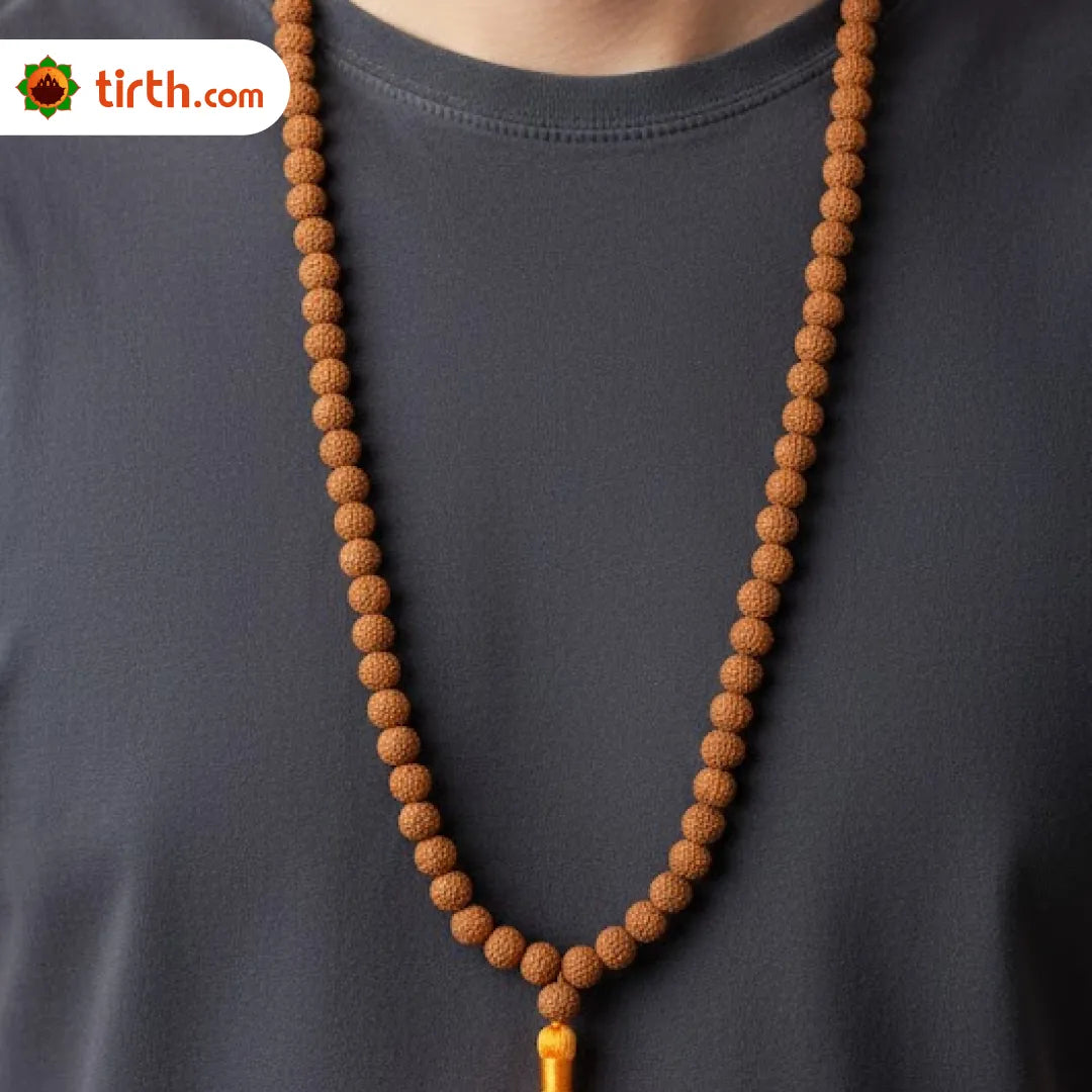 Natural Colored Rudraksha Mala (5mm / 6mm / 7mm / 8mm) – 108 Bead Spiritual Rudraksha Jap Mala for Protection & Discipline