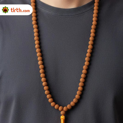 Natural Colored Rudraksha Mala (5mm / 6mm / 7mm / 8mm) – 108 Bead Spiritual Rudraksha Jap Mala for Protection & Discipline