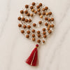 Natural Rudraksha + Sphatik Mala (5mm / 6mm / 7mm) – 108 Bead Rudraksha Crystal Jap Mala for Spiritual Protection & Energy Balance