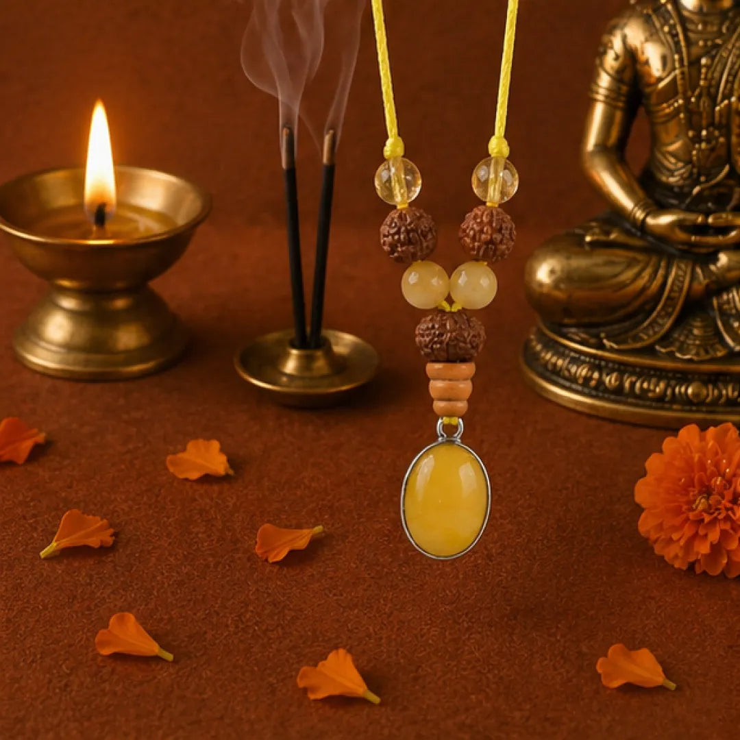 Sagittarius Rashi Kavach Mala – Dhanu Rashi Rudraksha Kavach Mala (5, 10, 11 Mukhi) for Wisdom, Protection & Focus