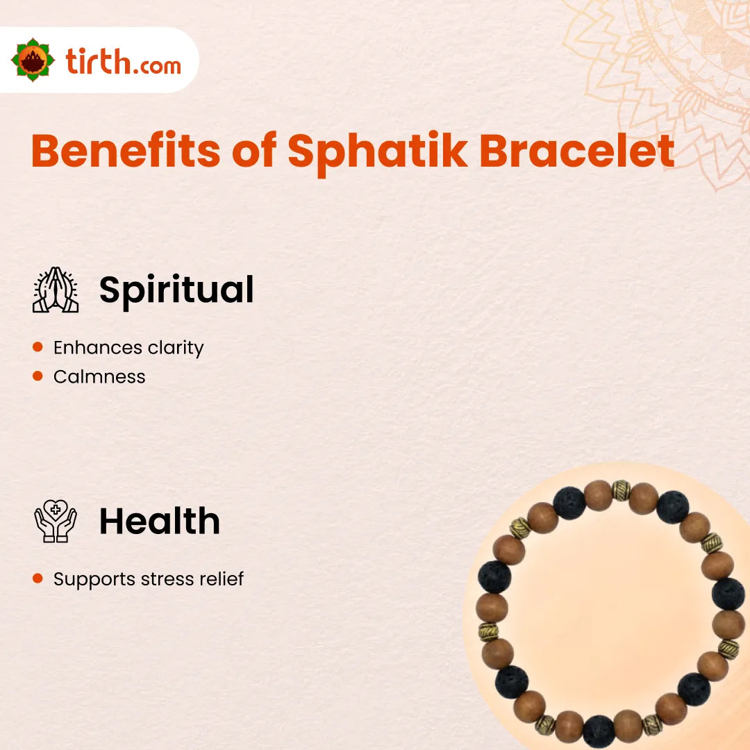 Natural Sphatik Bracelet – Crystal Quartz Energy Bracelet for Clarity, Positivity & Spiritual Balance