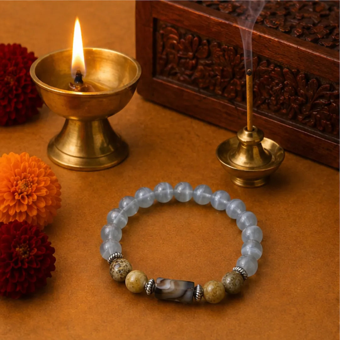 Taurus Rashi Bracelet (Vrishabh Rashi) – Zodiac Astrology Bracelet for Venus Harmony & Stability