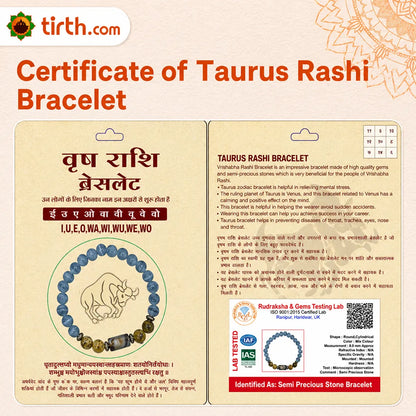 Taurus Rashi Bracelet (Vrishabh Rashi) – Zodiac Astrology Bracelet for Venus Harmony & Stability