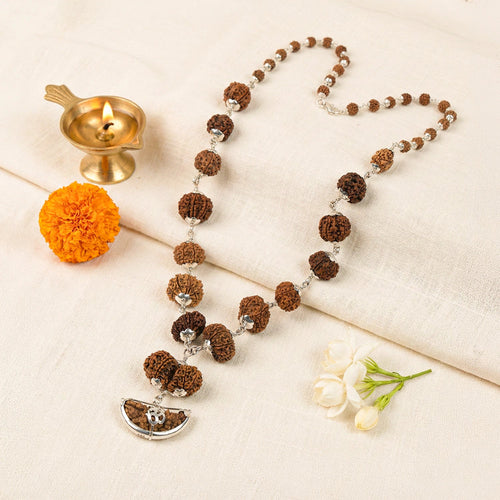 Tirth 1–14 Mukhi Siddh Rudraksha Mala with Collector Beads