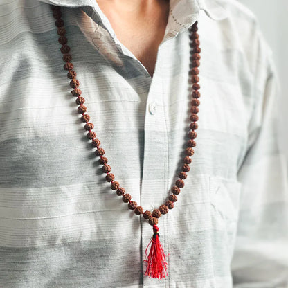 Tirth 5 Mukhi Rudraksha Mala 7mm (108+1 Beads)