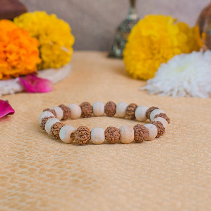 Tirth 5 Mukhi Rudraksha Tulsi Bracelet