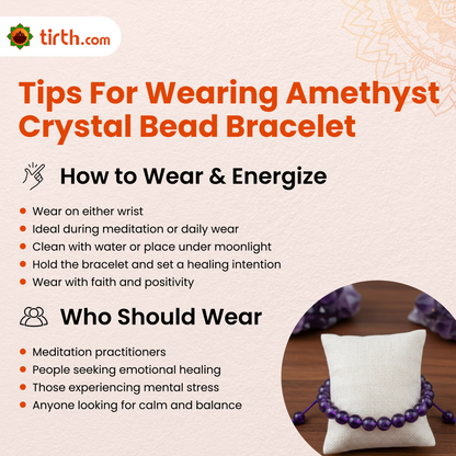 Tirth Amethyst Crystal Bead Bracelet for Meditation & Healing