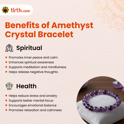 Tirth Amethyst Crystal Bracelet – Stress Relief & Inner Peace