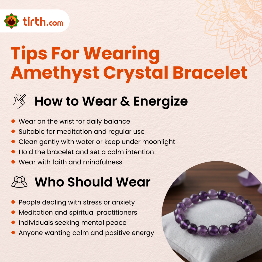 Tirth Amethyst Crystal Bracelet – Stress Relief & Inner Peace