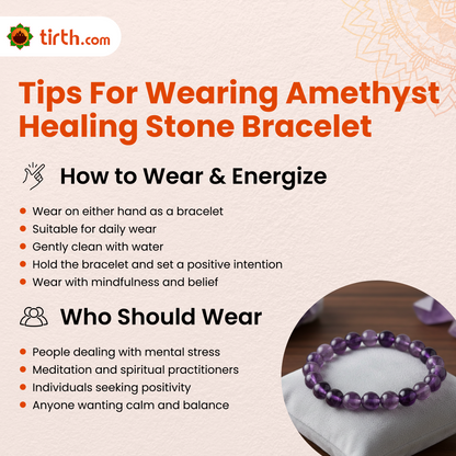 Tirth Amethyst Healing Stone Bracelet for Calm Mind & Positivity